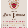 Château Franc Patarabet - Cuvée Vieilles Vignes Saint-Émilion Grand Cru Millésime 2012