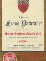 Étiquette du château Franc Patarabet en 1975