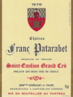 Étiquette du château Franc Patarabet en 1978