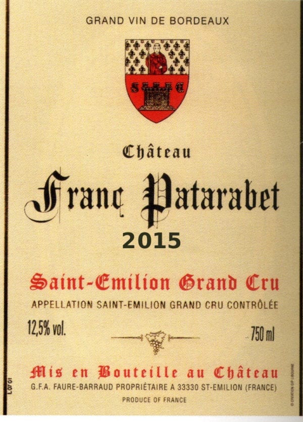 Château Franc Patarabet - Millésime 2015