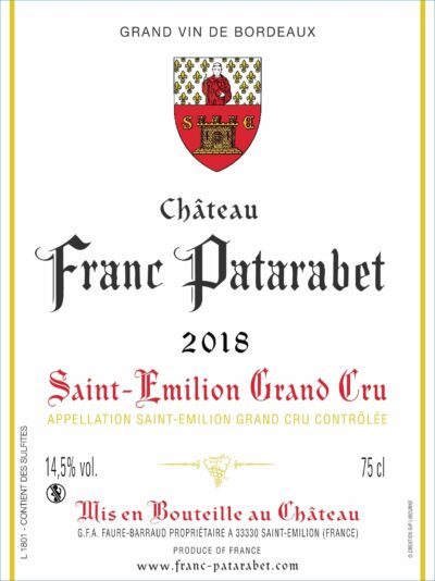 Château Franc Patarabet - Saint-Émilion Grand Cru Millésime 2018