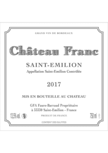 Etiquette Chateau Franc 2017 - Saint-Emilion