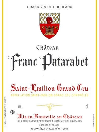 Etiquette Château Franc Patarabet