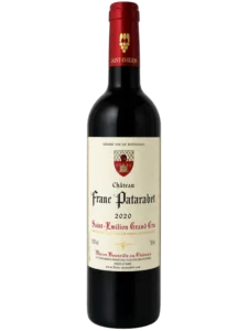Millésime 2020 Bouteille du château Franc Patarabet Saint-Emilion Grand Cru
